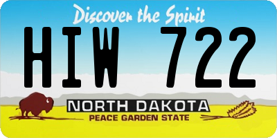 ND license plate HIW722