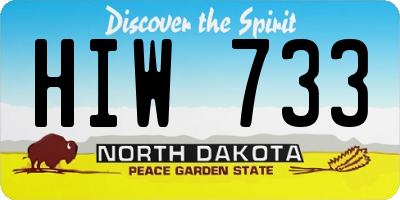 ND license plate HIW733