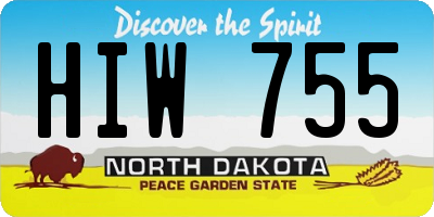 ND license plate HIW755