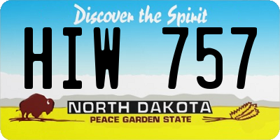 ND license plate HIW757