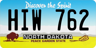 ND license plate HIW762
