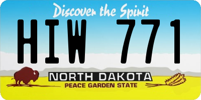 ND license plate HIW771