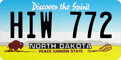 ND license plate HIW772