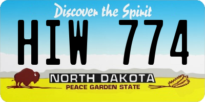 ND license plate HIW774