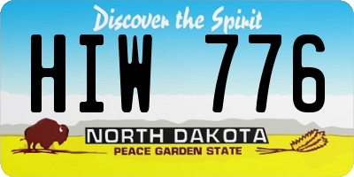 ND license plate HIW776