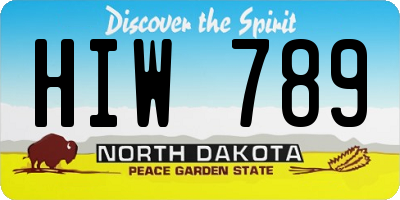 ND license plate HIW789