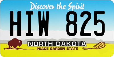 ND license plate HIW825