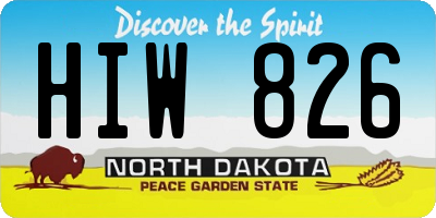 ND license plate HIW826