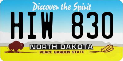 ND license plate HIW830