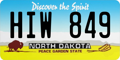 ND license plate HIW849