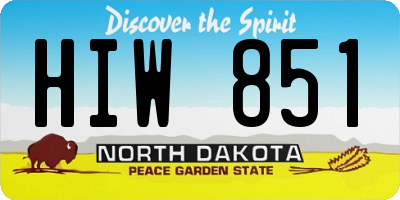 ND license plate HIW851