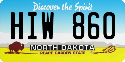 ND license plate HIW860