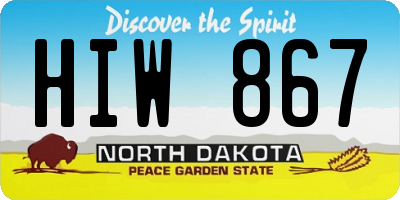 ND license plate HIW867