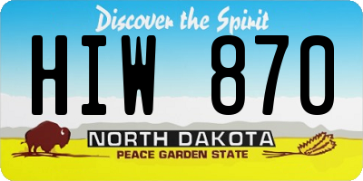 ND license plate HIW870