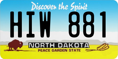 ND license plate HIW881