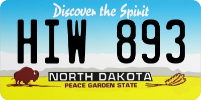 ND license plate HIW893