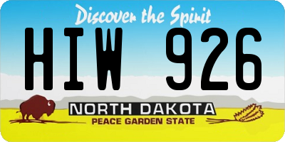 ND license plate HIW926