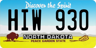 ND license plate HIW930