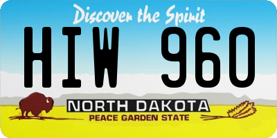 ND license plate HIW960