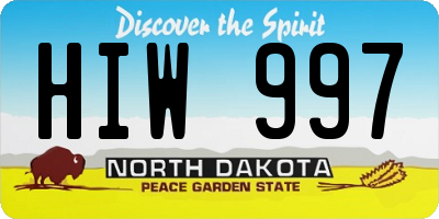 ND license plate HIW997