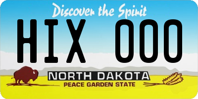 ND license plate HIX000
