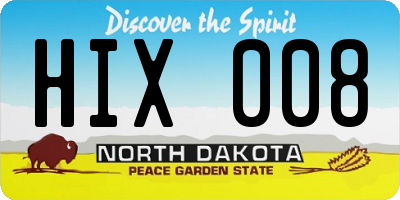ND license plate HIX008