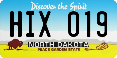 ND license plate HIX019
