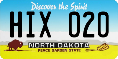 ND license plate HIX020