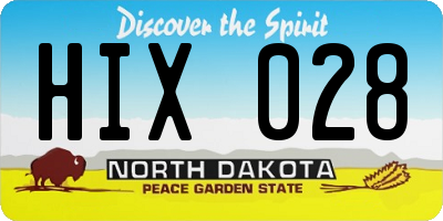 ND license plate HIX028