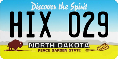 ND license plate HIX029