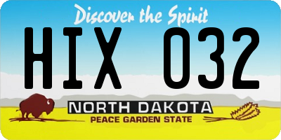 ND license plate HIX032