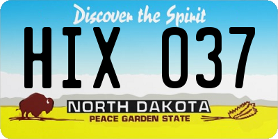 ND license plate HIX037