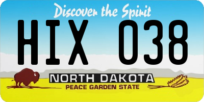 ND license plate HIX038