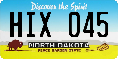 ND license plate HIX045