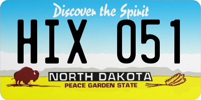 ND license plate HIX051