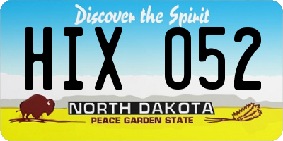 ND license plate HIX052