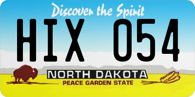 ND license plate HIX054