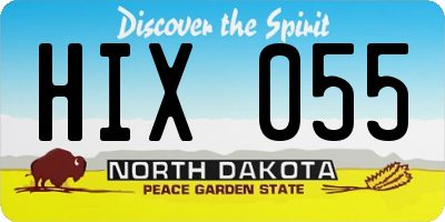 ND license plate HIX055