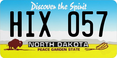 ND license plate HIX057