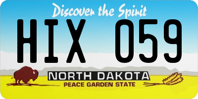 ND license plate HIX059