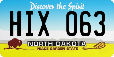 ND license plate HIX063