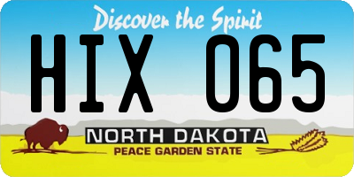 ND license plate HIX065