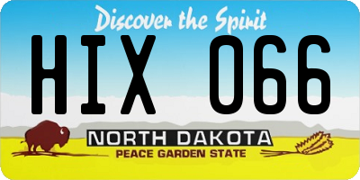 ND license plate HIX066