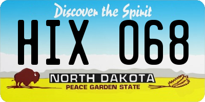 ND license plate HIX068