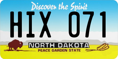 ND license plate HIX071