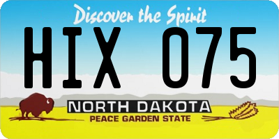 ND license plate HIX075