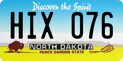 ND license plate HIX076