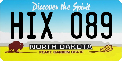 ND license plate HIX089