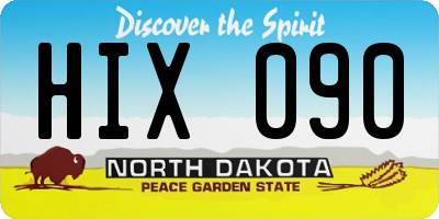 ND license plate HIX090
