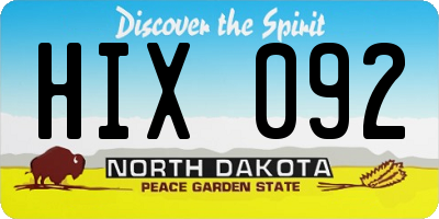 ND license plate HIX092